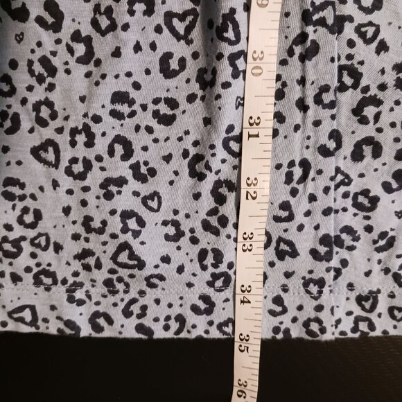 NEW Aerie Blue Heart Leopard Print T-shirt Dress Knot Front Size S - Picture 11 of 11